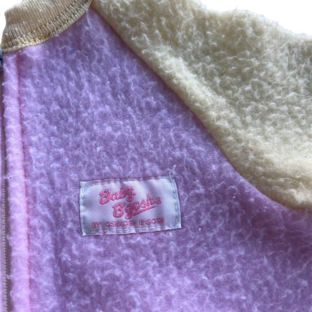 Baby Bgosh by OshKosh 6 Mon. Yellow Pink Fleece Footed Sleeper Front Zip Vintage